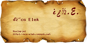 Ács Elek névjegykártya